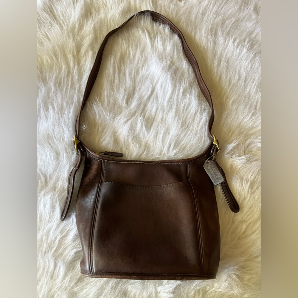 Vintage Coach Slim Duffle Sac Bag 9816 Leather Purse